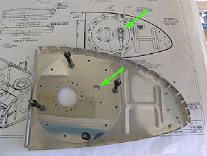 Drill the platenute screw holes into the rib