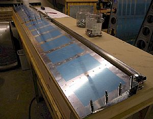 Clecoed on the A-901B top skins to A-905 ribs
