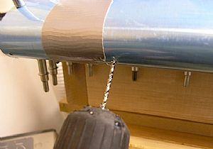 Final drilled the leading edge skin to the counterbalance pipe