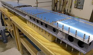 Ready now to start riveting the skin to the rear spar