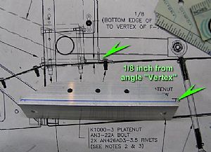 Placing the F-785B attach angle on the F-785A backrest brace