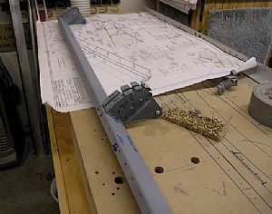 Started riveting the Nose Rib/Hinge Assemblies to right FL-903 Spar.