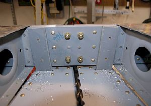 Drilled the holes into the rear spar of the horizontal stabilizer