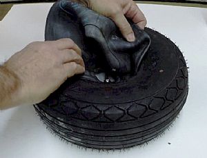 Shoved the innertube inside the tire